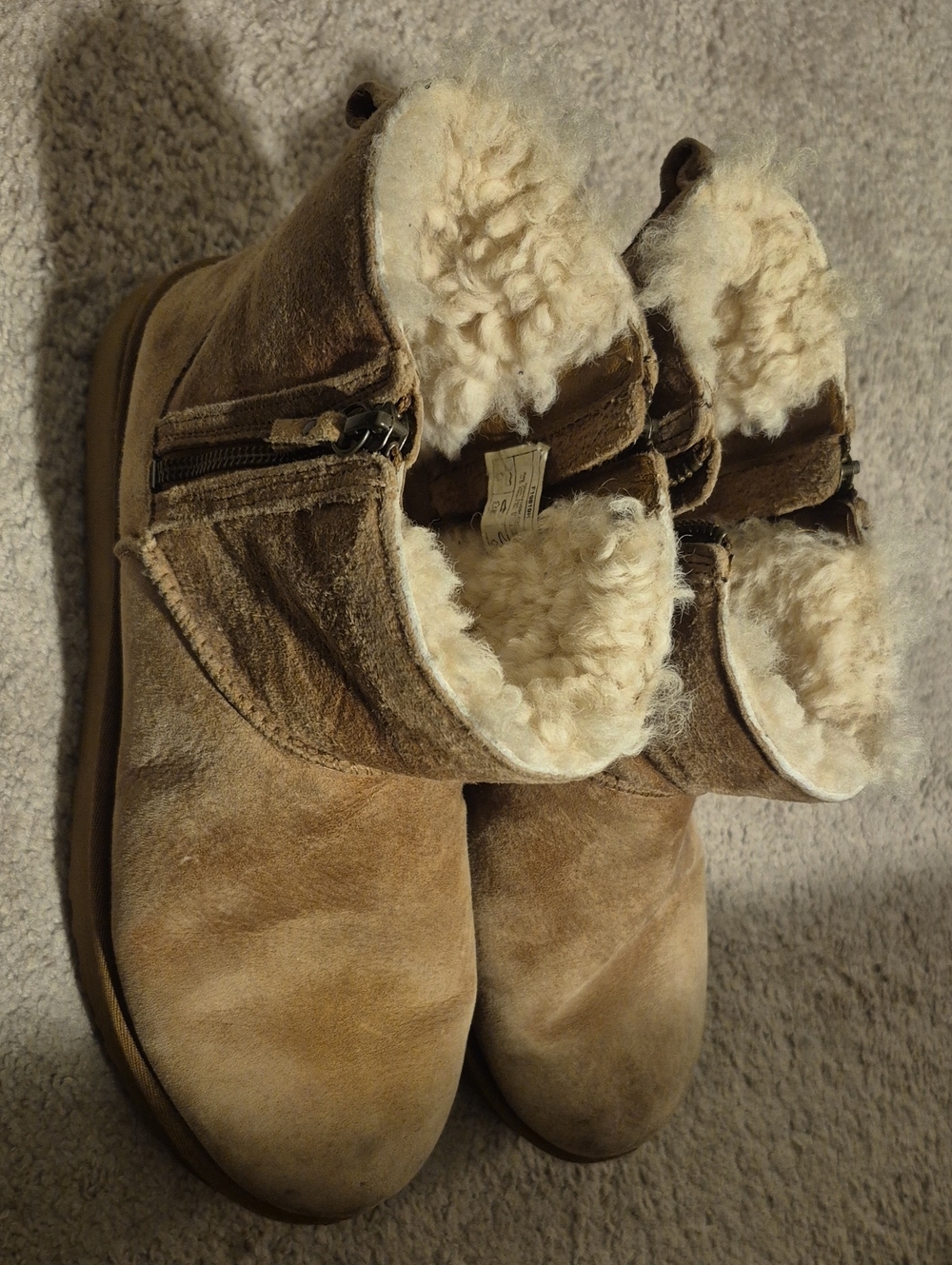 UGG Chestnut Suede Shearling Ankle Boots